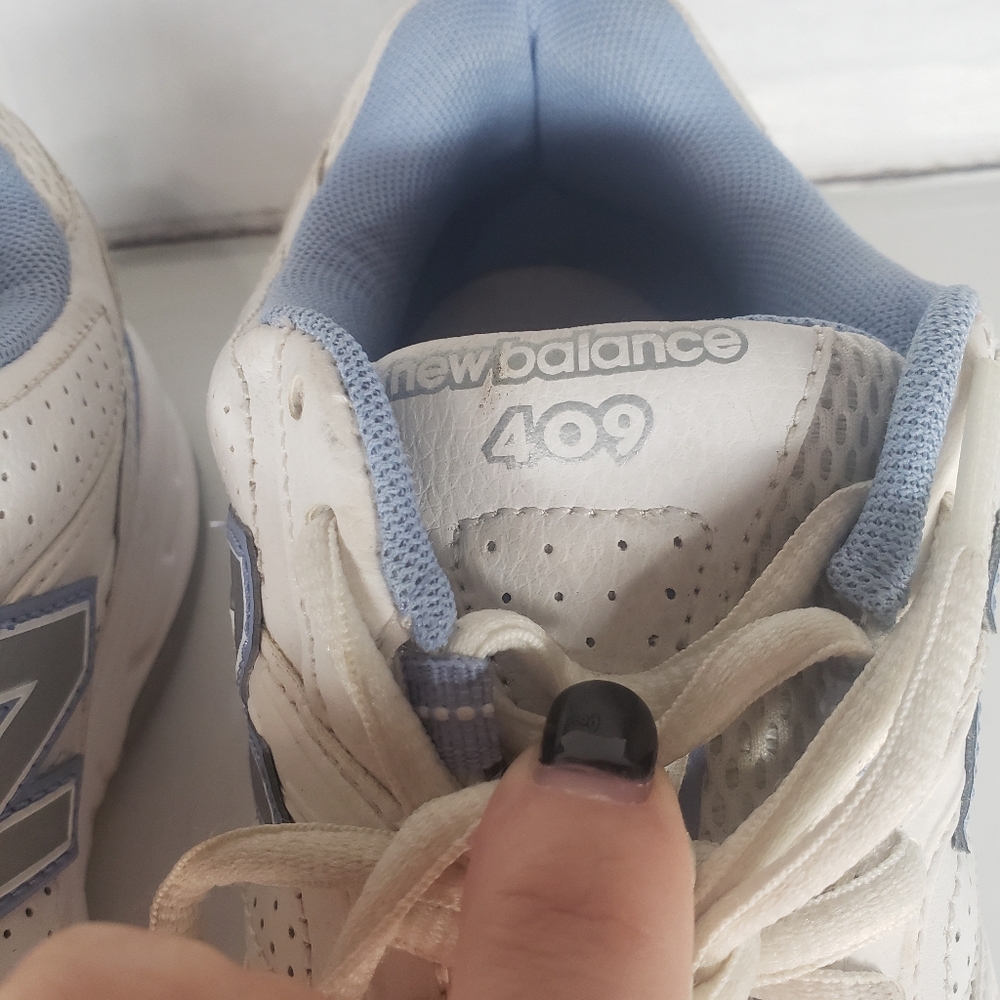 New Balance 409 Womens Sneakers White Blue Size 7.5 WX409WL Used 2012 - Picture 8 of 11